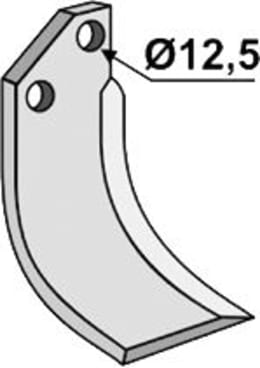 Technische Zeichnung: Industriehof® Fräsmesser links/rechts 160 x 60 x 6 mm, Bohrung 12,5 mm, für Tortella