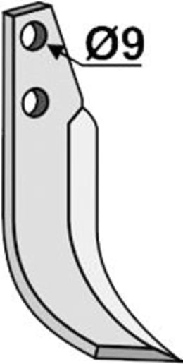 Technische Zeichnung: Industriehof® Fräsmesser links/rechts 175 x 40 x 4 mm, Bohrung 9 mm, für Tielbürger