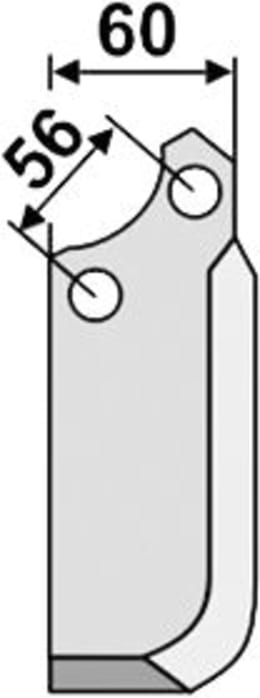 Technische Zeichnung: Industriehof® Fräsmesser links/rechts 174 x 60 x 5 mm, Bohrung 10,5 mm, für Maschio