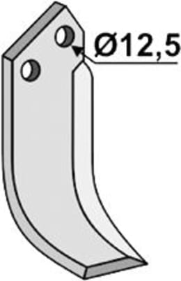 Technische Zeichnung: Industriehof® Fräsmesser links/rechts 182 x 70 x 7 mm, Bohrung 12,5 mm, gebogen, für Pegoraro