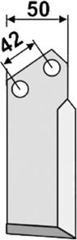 Technische Zeichnung: Industriehof® Fräsmesser links/rechts 170 x 50 x 6 mm, Bohrung 10,5 mm, für Nibbi Bruno