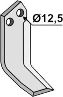 Technische Zeichnung: Industriehof® Fräsmesser links/rechts 167 x 60 x 6 mm, Bohrung 12,5 mm, für Pasquali
