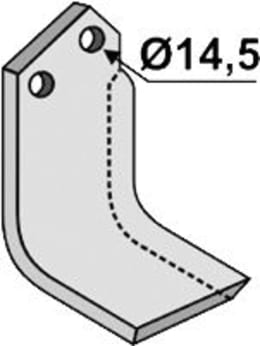 Technische Zeichnung: Industriehof® Fräsmesser links/rechts 185 x 80 x 7 mm, Bohrung 14,5 mm, für Huard
