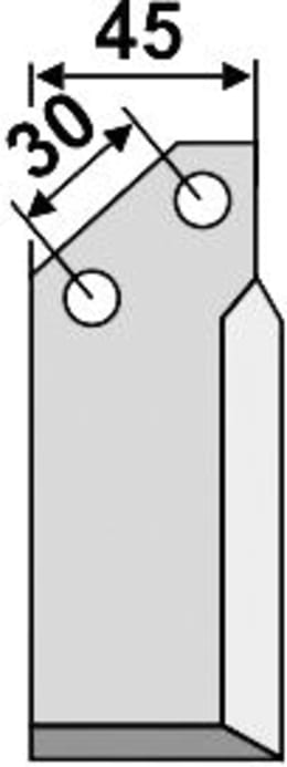 Technische Zeichnung: Industriehof® Fräsmesser links/rechts 130 x 50 x 6 mm, Bohrung 10,5 mm, für Badalini