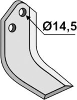 Technische Zeichnung: Industriehof® Fräsmesser links/rechts 165 x 80 x 7 mm, Bohrung 14,5 mm, für Kuhn