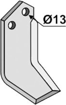Technische Zeichnung: Industriehof® Fräsmesser links/rechts 170 x 90 x 8 mm, Bohrung 13 mm, für Howard