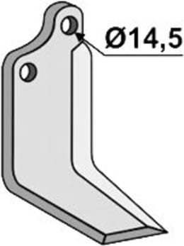 Technische Zeichnung: Industriehof® Fräsmesser links/rechts 175 x 80 x 6 mm, Bohrung 14,5 mm, für Maschio