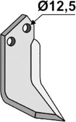 Technische Zeichnung: Industriehof® Fräsmesser links/rechts 163 x 70 x 7 mm, Bohrung 12,5 mm, für Muratori