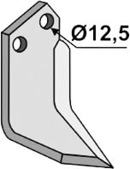 Technische Zeichnung: Industriehof® Fräsmesser links/rechts 170 x 75 x 6 mm, Bohrung 12,5 mm, für Holder