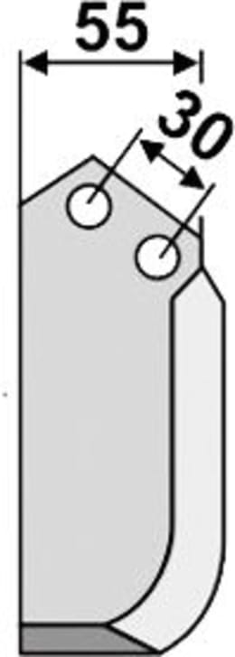 Technische Zeichnung: Industriehof® Fräsmesser links/rechts 162 x 55 x 4,5 mm, Bohrung 11,5 mm, für Bungartz