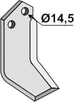 Technische Zeichnung: Industriehof® Fräsmesser links/rechts 188 x 80 x 7 mm, Bohrung 14,5 mm, für Krone