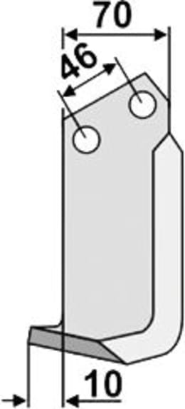 Technische Zeichnung: Industriehof® Fräsmesser links/rechts 175 x 70 x 7 mm, Bohrung 12,5 mm, für Sovema