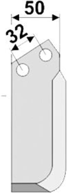 Technische Zeichnung: Industriehof® Fräsmesser links/rechts 157 x 50 x 6 mm, Bohrung 10,5 mm, für Pasquali
