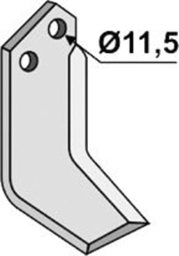Technische Zeichnung: Industriehof® Fräsmesser links/rechts 170 x 75 x 6 mm, Bohrung 11,5 mm, für Howard