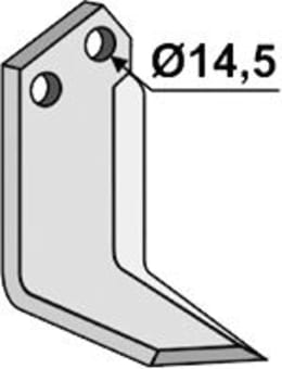 Technische Zeichnung: Industriehof® Fräsmesser links/rechts 175 x 70 x 7 mm, Bohrung 14,5 mm, für Muratori, Sovema