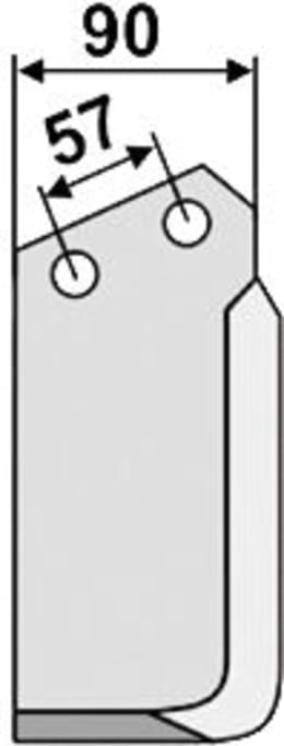 Technische Zeichnung: Industriehof® Fräsmesser links/rechts 170 x 90 x 8 mm, Bohrung 13 mm, für Howard
