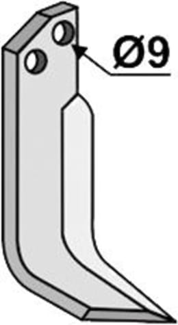 Technische Zeichnung: Industriehof® Fräsmesser links/rechts 140 x 35 x 6 mm, Bohrung 9 mm, für Grillo