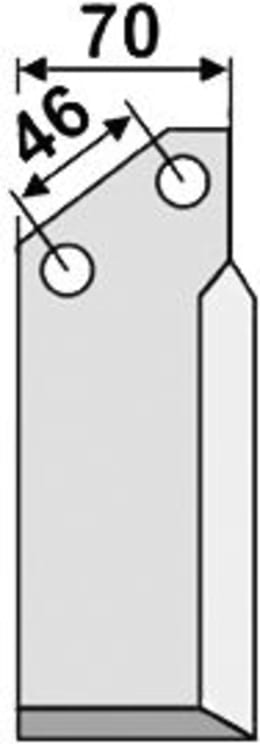 Technische Zeichnung: Industriehof® Fräsmesser links/rechts 168 x 70 x 7 mm, Bohrung 12,5 mm, gebogen, für Muratori