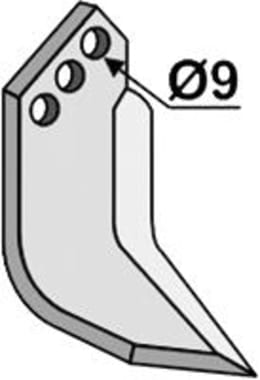 Technische Zeichnung: Industriehof® Fräsmesser links/rechts 140 x 60 x 6 mm, Bohrung 9 mm, für Holder