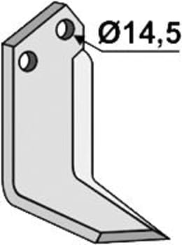 Technische Zeichnung: Industriehof® Fräsmesser links/rechts 170 x 70 x 8 mm, Bohrung 14,5 mm, gewinkelt, für Maletti