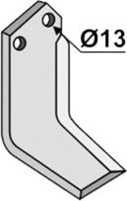 Technische Zeichnung: Industriehof® Fräsmesser links/rechts 169 x 80 x 7 mm, Bohrung 13 mm, für Kuhn