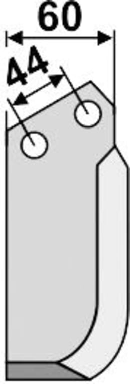 Technische Zeichnung: Industriehof® Fräsmesser links/rechts 160 x 130 x 6 mm, Bohrung 12,5 mm, für Agritalia, Carraro