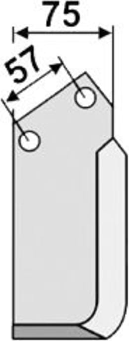 Technische Zeichnung: Industriehof® Fräsmesser links/rechts 170 x 75 x 6 mm, Bohrung 11,5 mm, für Kuhn