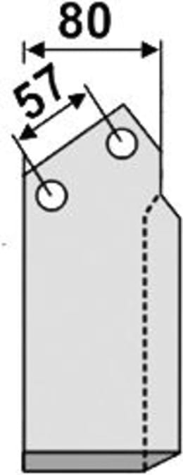 Technische Zeichnung: Industriehof® Fräsmesser links/rechts 185 x 80 x 7 mm, Bohrung 14,5 mm, für Huard
