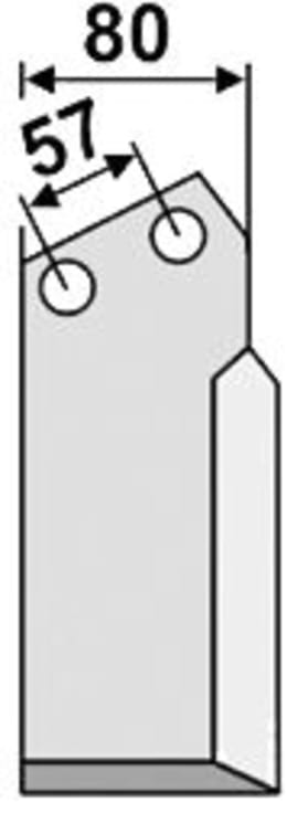 Technische Zeichnung: Industriehof® Fräsmesser links/rechts 180 x 80 x 7 mm, Bohrung 13 mm, für Howard