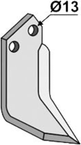 Technische Zeichnung: Industriehof® Fräsmesser links/rechts 180 x 80 x 8 mm, Bohrung 13 mm, für Howard