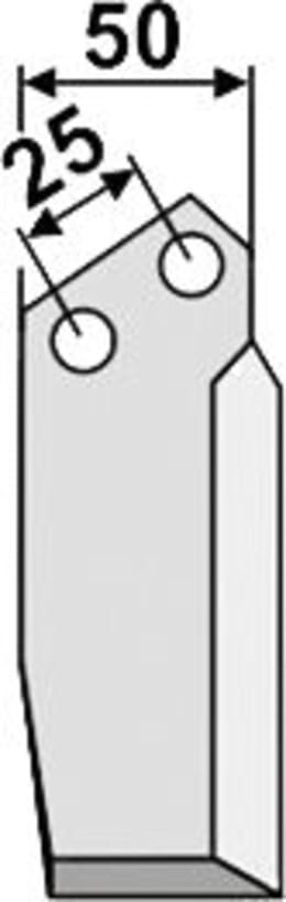 Technische Zeichnung: Industriehof® Fräsmesser links/rechts 142 x 50 x 6 mm, Bohrung 10,5 mm, für Ferrari