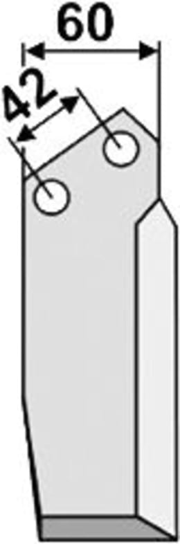 Technische Zeichnung: Industriehof® Fräsmesser links/rechts 167 x 60 x 6 mm, Bohrung 12,5 mm, für Pasquali