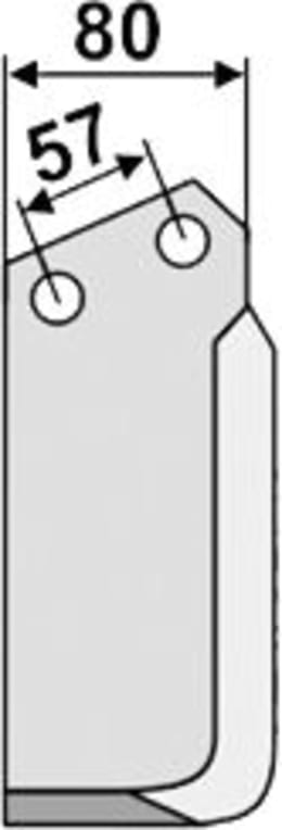 Technische Zeichnung: Industriehof® Fräsmesser links/rechts 188 x 80 x 7 mm, Bohrung 14,5 mm, für Krone