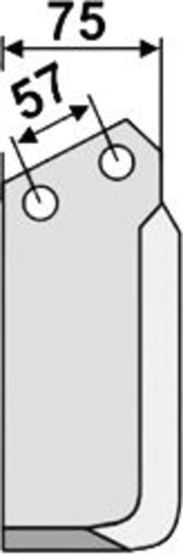 Technische Zeichnung: Industriehof® Fräsmesser links/rechts 170 x 75 x 6 mm, Bohrung 11,5 mm, für Howard