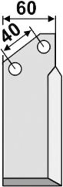 Technische Zeichnung: Industriehof® Fräsmesser links/rechts 160 x 60 x 6 mm, Bohrung 12,5 mm, für Tortella