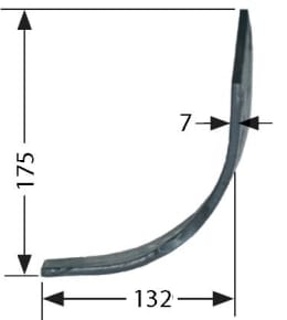 Technische Zeichnung: Industriehof® Fräsmesser links/rechts 175 x 80 x 7 mm, Bohrung 11,5 mm, für Howard