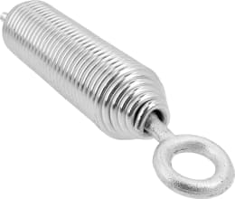 Produktbild: Bordwandrückzugfeder, 270 x 7 mm x Ø 7 mm, verzinkt, mit Schraube und Anschweißteilen