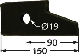 Technische Zeichnung: Industriehof® Kreiseleggenzinken 60 x 300 x 15 mm für Kreiselegge Amazone