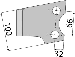 Technische Zeichnung: Industriehof® Kreiseleggenzinken 100 x 310 x 15 mm für Kreiselegge Breviglieri, Schmotzer, Seima