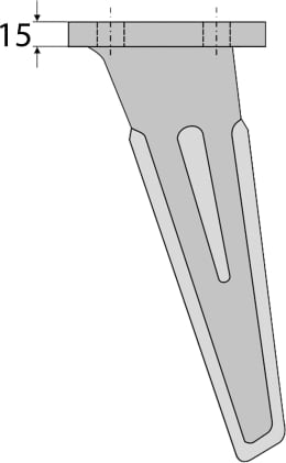 Technische Zeichnung: Industriehof® Kreiseleggenzinken 100 x 310 x 15 mm für Kreiselegge Breviglieri, Schmotzer, Seima
