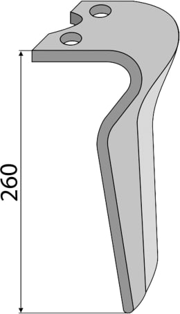 Technische Zeichnung: Industriehof® Kreiseleggenzinken 100 x 280 x 18 mm für Kreiselegge Krone
