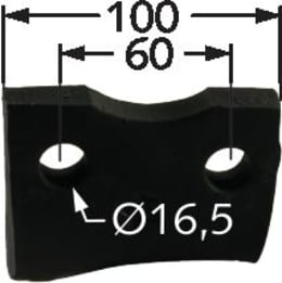 Technische Zeichnung: Industriehof® Kreiseleggenzinken 100 x 320 x 15 mm für Kreiselegge Howard