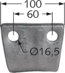 Technische Zeichnung: Industriehof® Kreiseleggenzinken 100 x 270 x 12 mm für Kreiselegge Feraboli, Frost