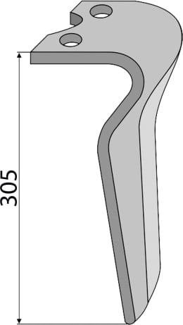 Technische Zeichnung: Industriehof® Kreiseleggenzinken 100 x 305 x 14 mm für Kreiselegge Morra, Pegoraro