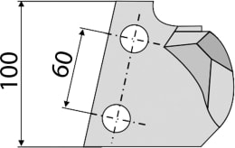 Technische Zeichnung: Industriehof® Kreiseleggenzinken 100 x 290 x 12 mm für Kreiselegge Feraboli, Frost