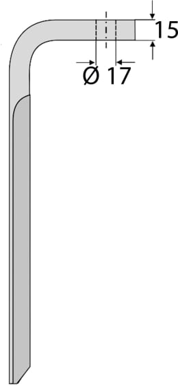 Technische Zeichnung: Industriehof® Kreiseleggenzinken 100 x 320 x 15 mm für Kreiselegge Celli, Perugini