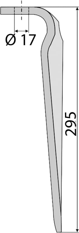 Technische Zeichnung: Industriehof® Kreiseleggenzinken 90 x 295 x 10 mm für Kreiselegge Maschio