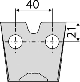 Technische Zeichnung: Industriehof® Kreiseleggenzinken 80 x 250 x 12 mm für Kreiselegge Forigo-Roteritalia