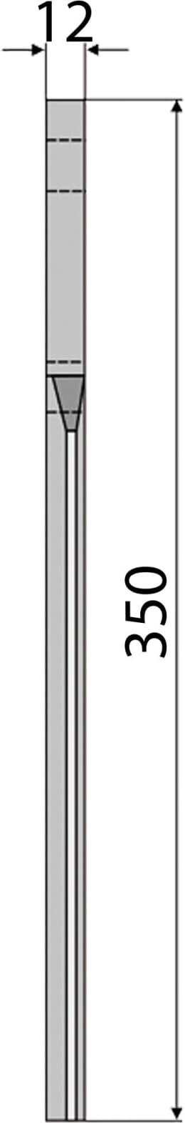 Technische Zeichnung: Industriehof® Kreiseleggenzinken 60 x 350 x 12 mm für Kreiselegge Breviglieri, Schmotzer