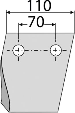 Technische Zeichnung: Industriehof® Kreiseleggenzinken 110 x 350 x 16 mm für Kreiselegge Rabe